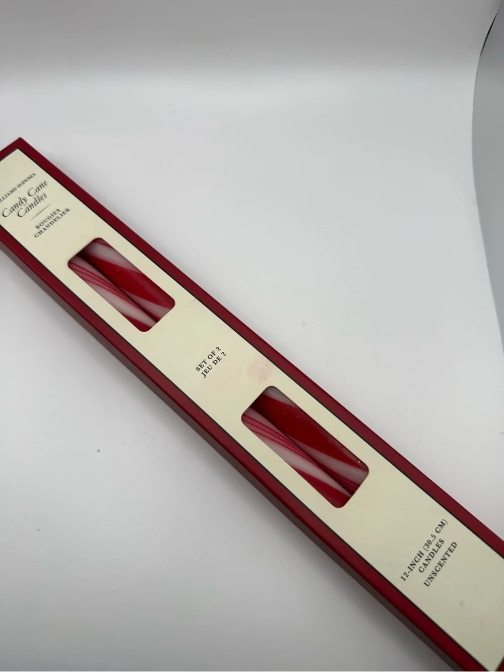 Williams Sonoma Red and White Taper Candles (Box)